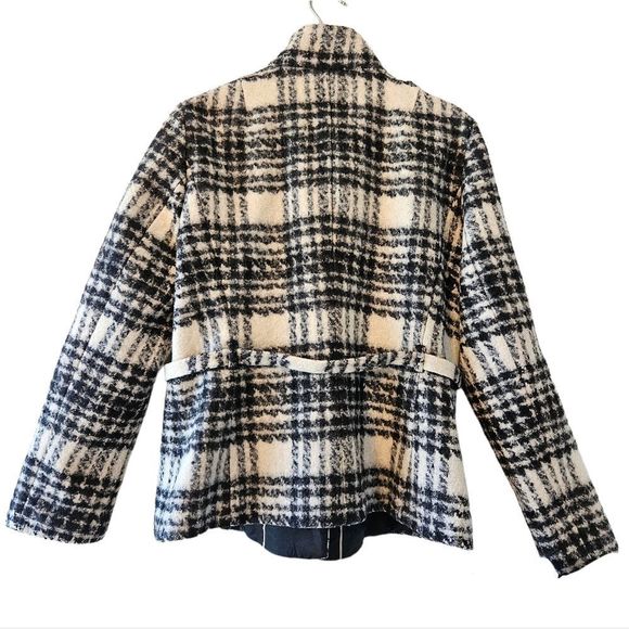 Banana Republic 100% Wool Plaid Belted Fall Winter Jacket Coat Size XL. - Picture 11 of 15